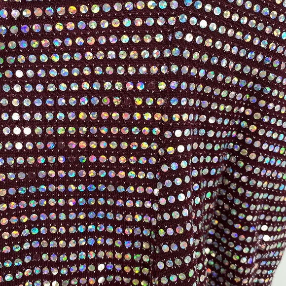 City Studio Slim Red Juniors' Sparkle Cowl-Back Bodycon Dress Size Medium - Picture 7 of 10